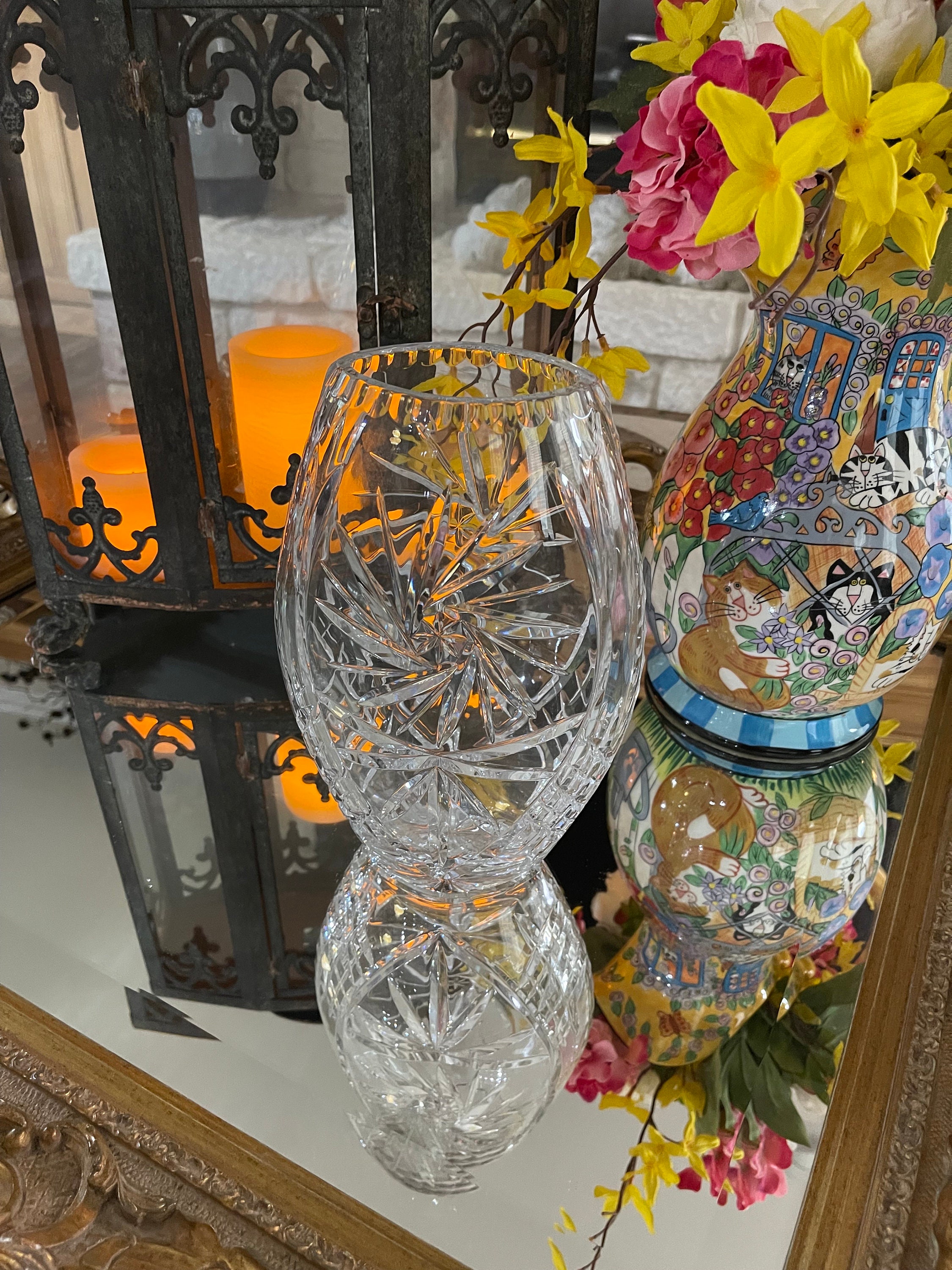 Czech bohemian crystal vase - Etsy 日本