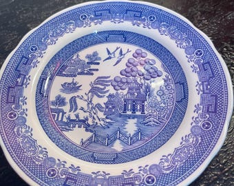 Spode Blue Room Collection Willow-bord met blauw en wit transferware-ontwerp