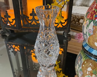 Vintage American brilliant cut glass crystal vase