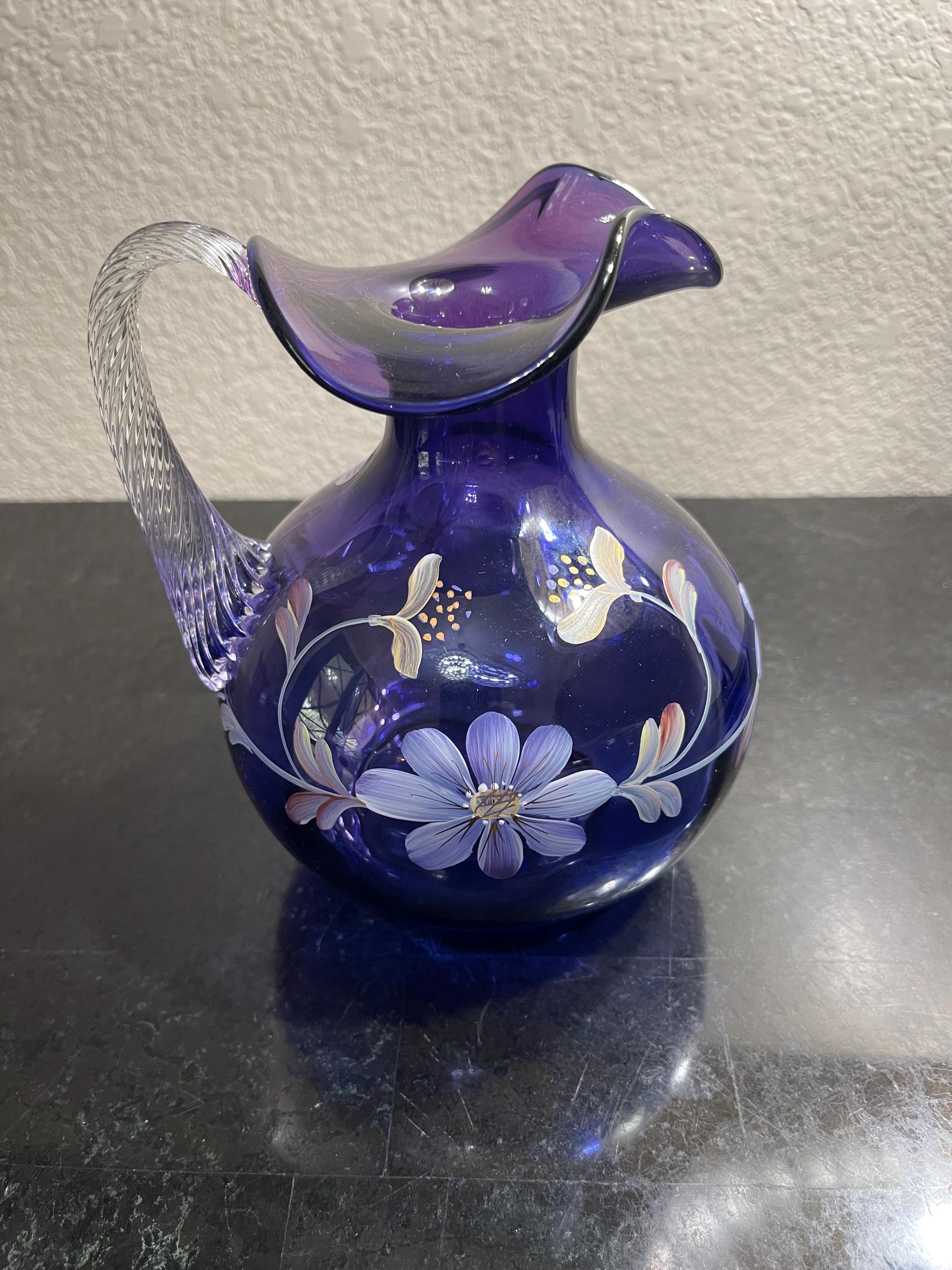 Fenton Purple Pitcher - Etsy