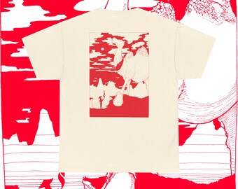Camel Sublime T-Shirt · Unisex übergroßes Baumwoll-T-Shirt · lebhaftes farbiges T-Shirt · ästhetisches Landschafts-T-Shirt · handgezeichnetes Design