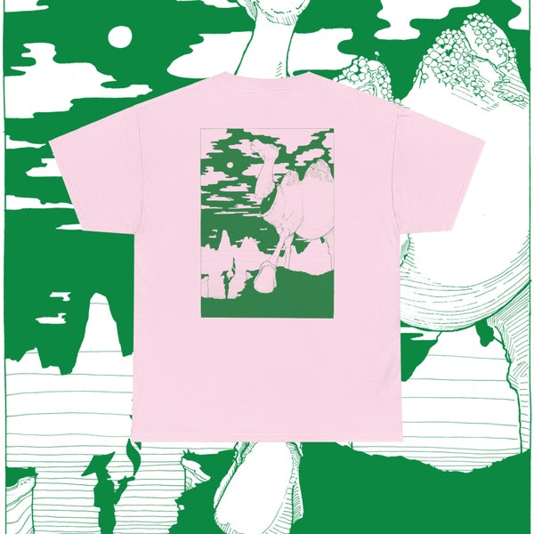 Camel Sublime T-Shirt · Unisex übergroßes Baumwoll-T-Shirt · lebendige farbige T-Shirt · Wüstenlandschaft T-Shirt · handgezeichnetes Design