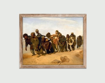 イリヤ・レーピン、ヴォルガ川の荷船曳き、Burlaki na Volge、リネン