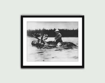 Theodore &#39;Teddy&#39; Roosevelt Riding a Moose Photo, Vintage Print, Wall Art Print, Wall Decor, Home Decor, Digital Download, Printable Art