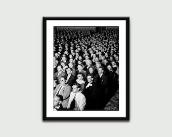 Movie Audience Wearing 3D Glasses, Vintage Print, Wall Art Print, Wall Decor, Home Decor, Digital Download, Printable Art