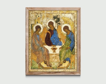 Trinity Three Icons (1425) by Andrei Rublev, Vintage Painting, Classic Art, Wall Art Print, Wall Decor, Digital Download, Printable Art