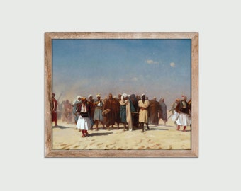 Cuadro ‘Jinetes En El Desierto’ De Jean-Léon Gérôme – Reproducción Giclée Vintage Para Amantes De Los Caballos Árabes
