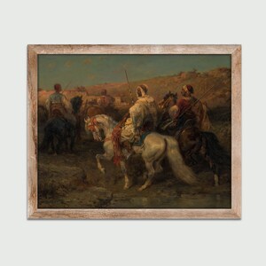 Arabs on the March by Adolf Schreyer, Vintage Painting, Classic Art Print, Wall Decor, Digital Download, Printable Art