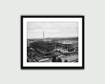 Construction on Federal Reserve Building Photo, Vintage Print, Wall Art Print, Wall Decor, Home Decor, Digital Download, Printable Art