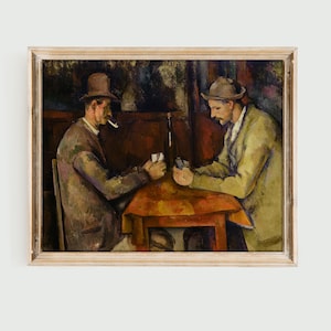 Die Kartenspieler (1892) von Paul Cézanne, Vintage Malerei, Klassische Kunst Druck, Wanddekoration, Digitaler Download, druckbare Kunst