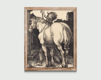 The Large Horse by Albrecht Dürer (1505), Vintage Painting, Classic Art Print, Wall Decor, Digital Download, Printable Art