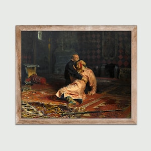 Ivan the Terrible and His Son Ivan (1885) by Ilya Repin, Vintage Painting, Classic Art Print, Wall Decor, Digital Download, Printable Art