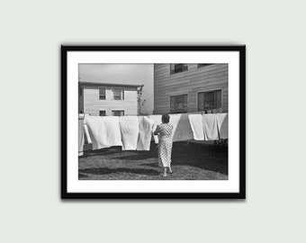 Photo de corde à linge pour le jour de la lessive, impression vintage, impression d'art mural, décoration murale, décoration d'intérieur, téléchargement numérique, oeuvre d'art imprimable