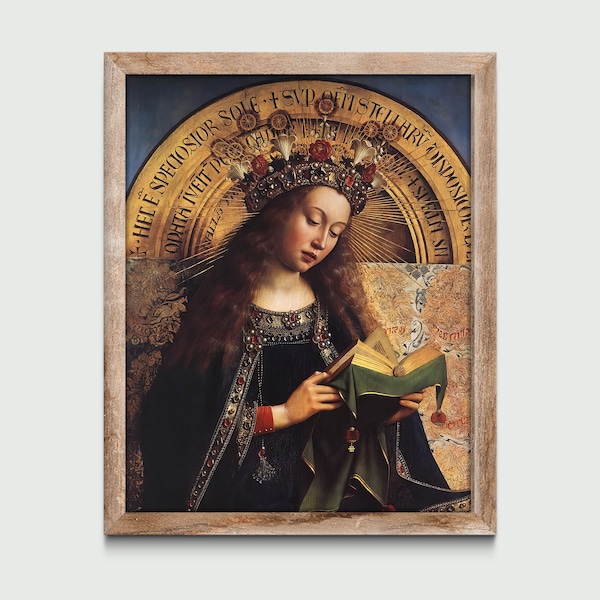 The Virgin Mary (1429) by Jan van Eyck, Vintage Painting, Classic Art, Wall Art Print, Wall Decor, Digital Download, Printable Art