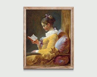 ジャン・オノレ・フラゴナール作「読書する少女」の印刷可能 | 女性