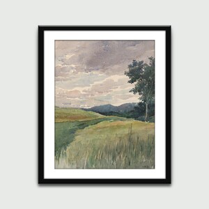 Landscape of Countryside, Vintage Painting, Landscape Prints, Wall Art Print, Wall Decor, Home Decor, Digital Download, Printable Art