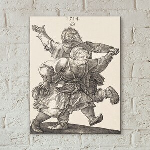 Peasant Couple Dancing 1514 by Albrecht Durer, Vintage Painting, Classic Art Print, Wall Decor, Digital Download, Printable Art image 5