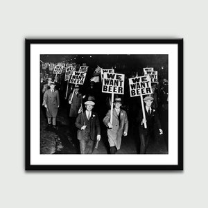 Prohibition We Want Beer, Vintage Print, Wall Art Print, Wall Decor, Home Decor, Digital Download, Printable Art