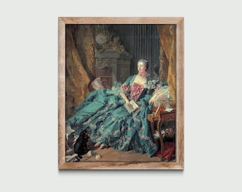 Madame de Pompadour (1756) by Francois Boucher, Vintage Painting, Classic Art Print, Wall Decor, Digital Download, Printable Art