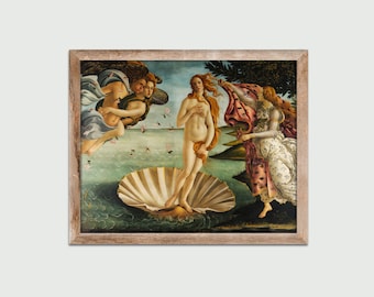 The Birth of Venus (1484) by Sandro Botticelli, Vintage Painting, Classic Art Print, Wall Decor, Digital Download, Printable Art