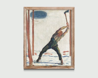 Woodcutter (1910) by Ferdinand Hodler, Vintage Painting, Classic Art Print, Wall Decor, Digital Download, Printable Art