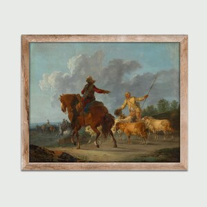 Cavalier and Shepherd by Francesco Casanova, Vintage Painting, Classic Art Print, Wall Decor, Digital Download, Printable Art