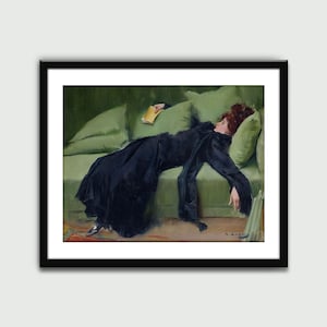 A Decadent Girl by Ramon Casas, Vintage Painting, Wall Art Print, Wall Decor, Home Decor, Digital Download, Printable Art