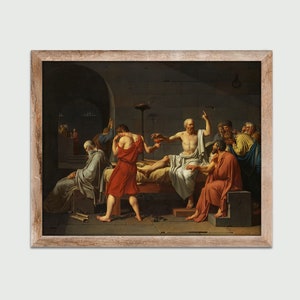 The Death of Socrates (1787) by Jacques Louis David, Vintage Painting, Classic Art Print, Wall Decor, Digital Download, Printable Art