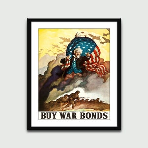 World War II Propaganda, Buy War Bonds, Vintage Propaganda Poster, Wall Art Print, Wall Decor, Home Decor, Digital Download, Printable Art