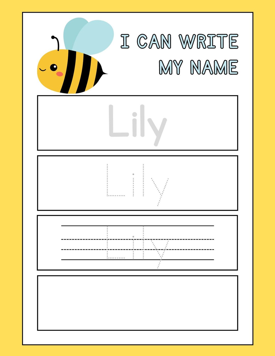 Preschool Name Tracing Bundle Template Etsy