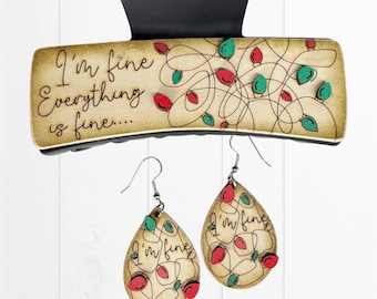 Christmas Hair Clip SVG Set: Laser Cut Earrings Design (Digital Download)