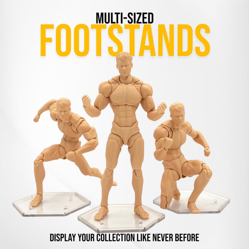 Multi-Sized Peg Footstands for Action Figures – Clear Display for Black Series, Marvel Legends, NECA, McFarlane, WWF, etc image 1