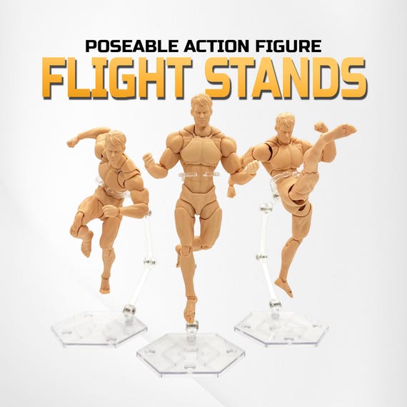POENVFPO Support de Modèle de Figurine 10 Pièces, Base de Support D'affichage Haute stabilité pour Figurines D'action de 6 Pouces, avec Réglable pour les Modèles de Poupées SD BB (clair
