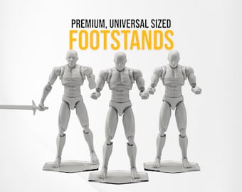 Action Figure Stands (Peg Footstands) Pack Universal Fit  Peg Sizes DURABLE Displays, Marvel, DC, SHFiguarts, Mattel