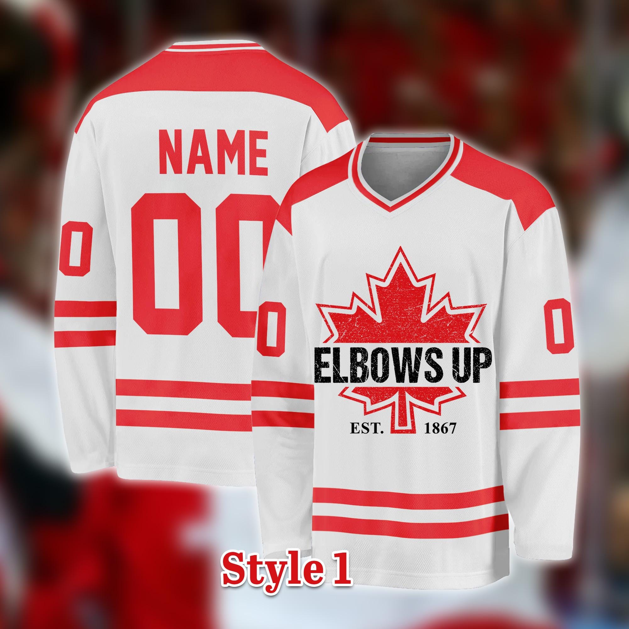 Elbows Up Canada Hockey Jersey, Elbows Up Shirt, Canada Hockey Jersey