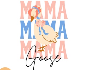 Arquivo PNG da Coquette Mama Goose: Design de Ganso Silencioso (Download Digital)