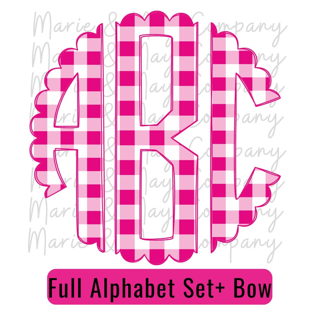 Ping Micro Monogram Pink Gingham Monogram Alphabet PNG File (digital Download) - Etsy