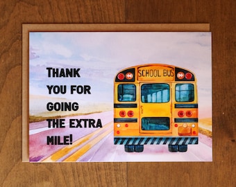 Bus Driver Thank You Card | Bus Driver Appreciation | Bus Driver Thank You | Elementary School | Middle School | High School