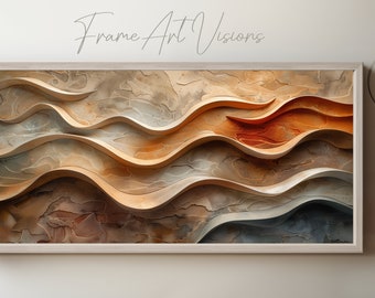 Samsung Frame TV Art Taupe Waves Instant Digital Download Samsung art digital painting