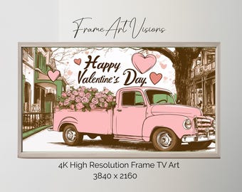 Valentines Day Retro Frame TV Art | Vintage Style tv art | Instant Digital Download | Illustrated Frame Art  | TV 4K | Samsung Frame Tv Art