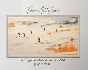 Skiing Samsung Frame TV Art Instant Digital Download Ski Trip Samsung Frame Art