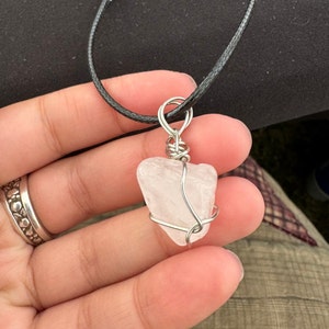 Rose Quartz Wrapped Pendant