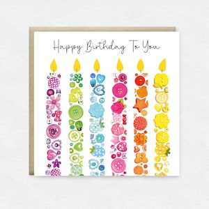 Buttons Candle-verjaardagskaart