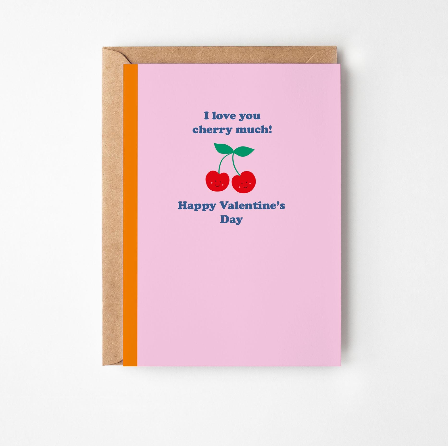 Cherry Valentine's Greetings Card | Happy Valentine's Day Card