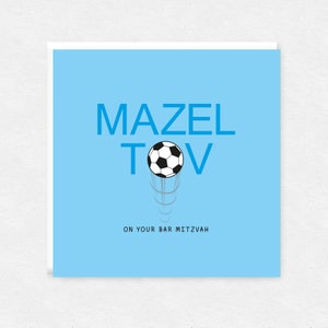 Karta z pozdrowieniami z okazji piłkarskiego bar micwy, karta z okazji żydowskiego święta, karta Mazel Tov