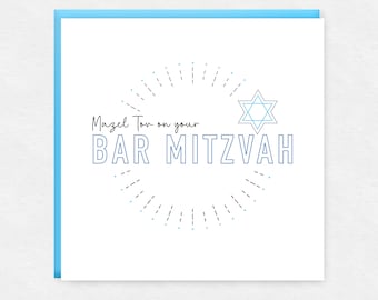 Elegant Bar Mitzvah Card: Mazel Tov Greetings