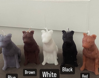 100% Baumwolle, Vintage Staffordshire Bullterrier Stabie Candle | Stabkerze