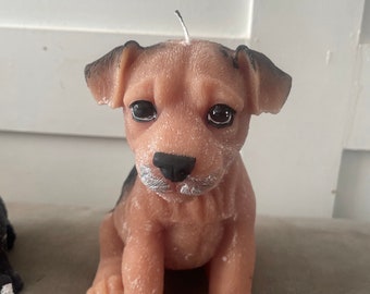 Border Terrier Stumpenkerze - Groß