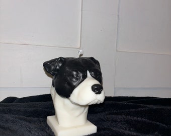 Große Staffordshire Bullterrier Kerze | Stabie Candle | Stabkerze