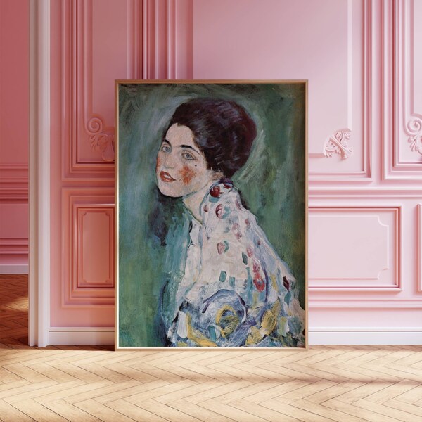 Gustav Klimt Portrait of a Lady Painting Wall Art Contemporary Modern Impressionism Large Gallery Home Decor Download or Mailed Print GUK4